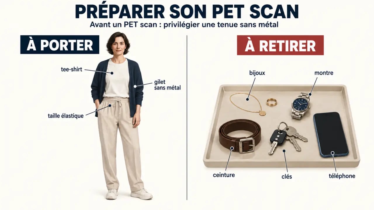 Comment s'habiller pour passer un PET scan avec une tenue confortable sans métal et les accessoires à retirer