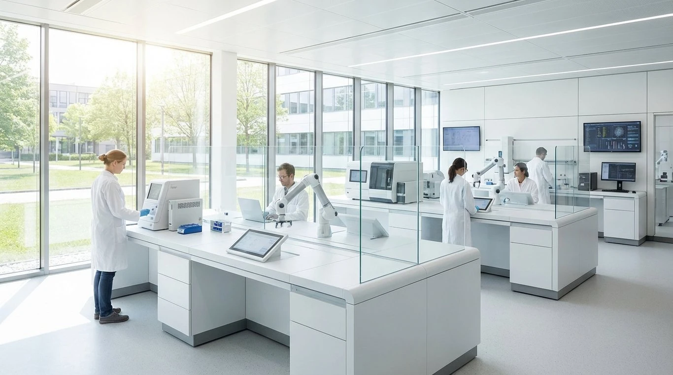 Laboratoire moderne avec équipement de haute technologie