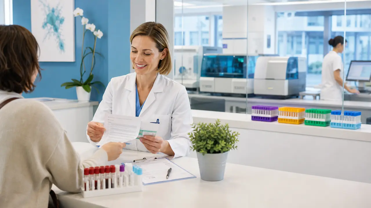 Laboratoire moderne et lumineux prêt pour un prélèvement sanguin