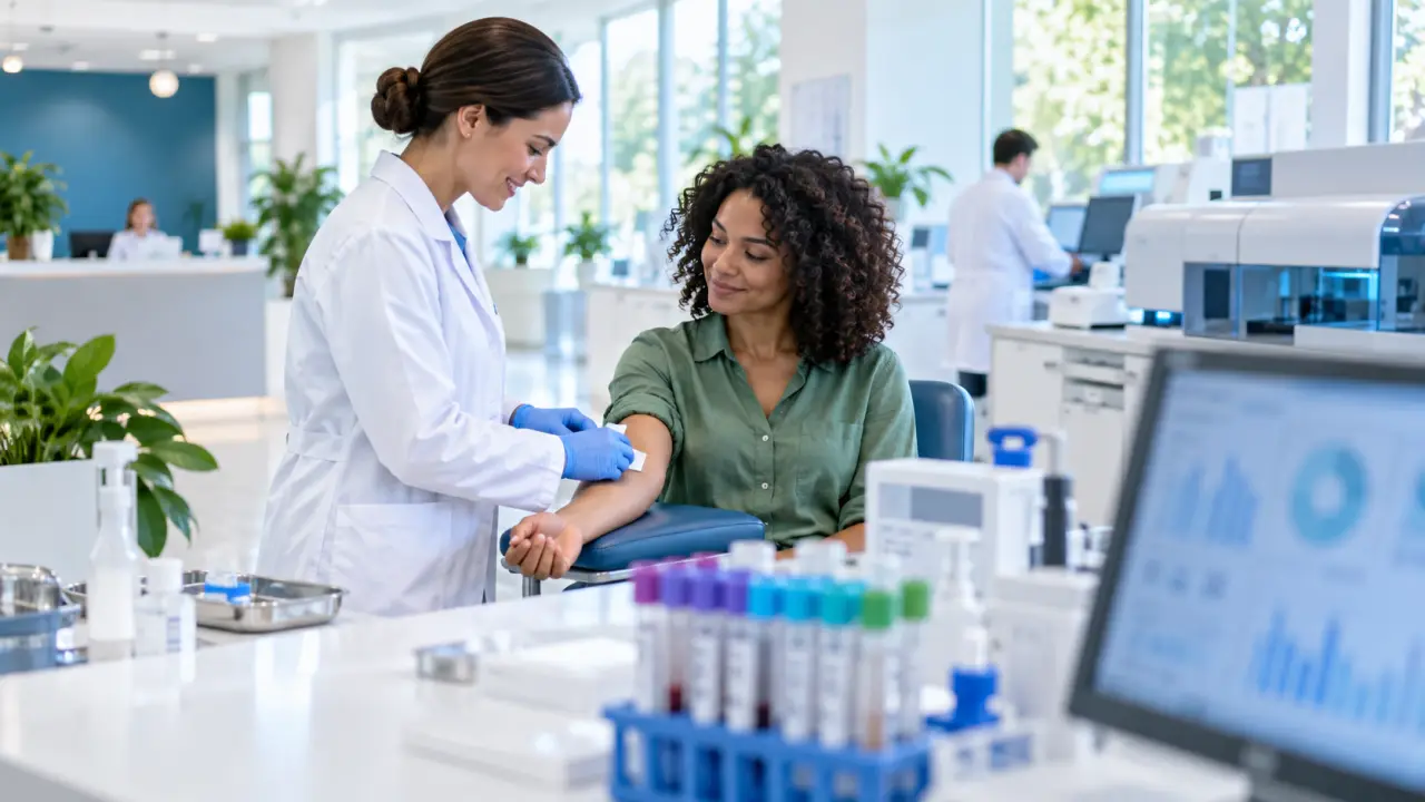 Espace moderne et lumineux d'un laboratoire d'analyses médicales
