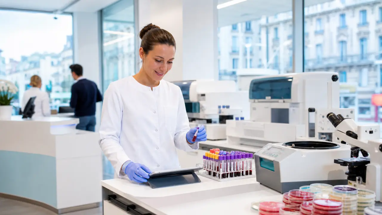 Laboratoire d'analyses médicales moderne et lumineux