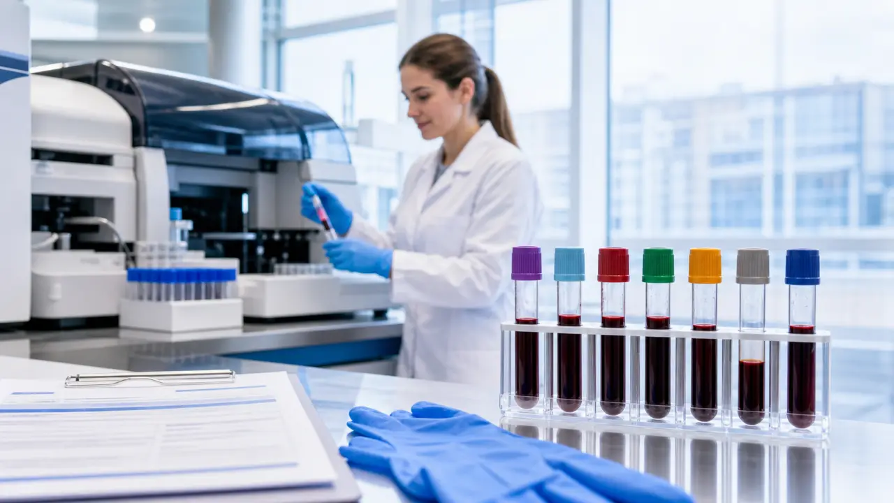 Prise de sang dans un laboratoire moderne et lumineux